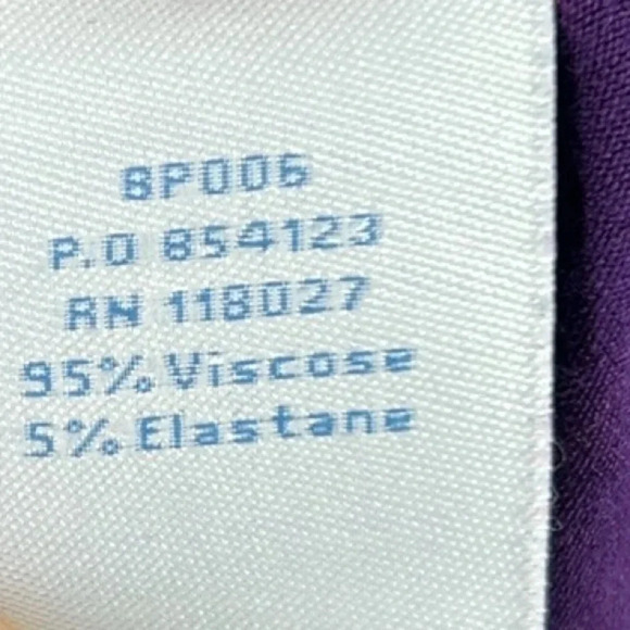 Boden Women's US 10 Purple Orange Leaf Print Quarter Sleeve Elastic Waist Dress - Picture 8 of 10